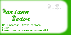 mariann medve business card